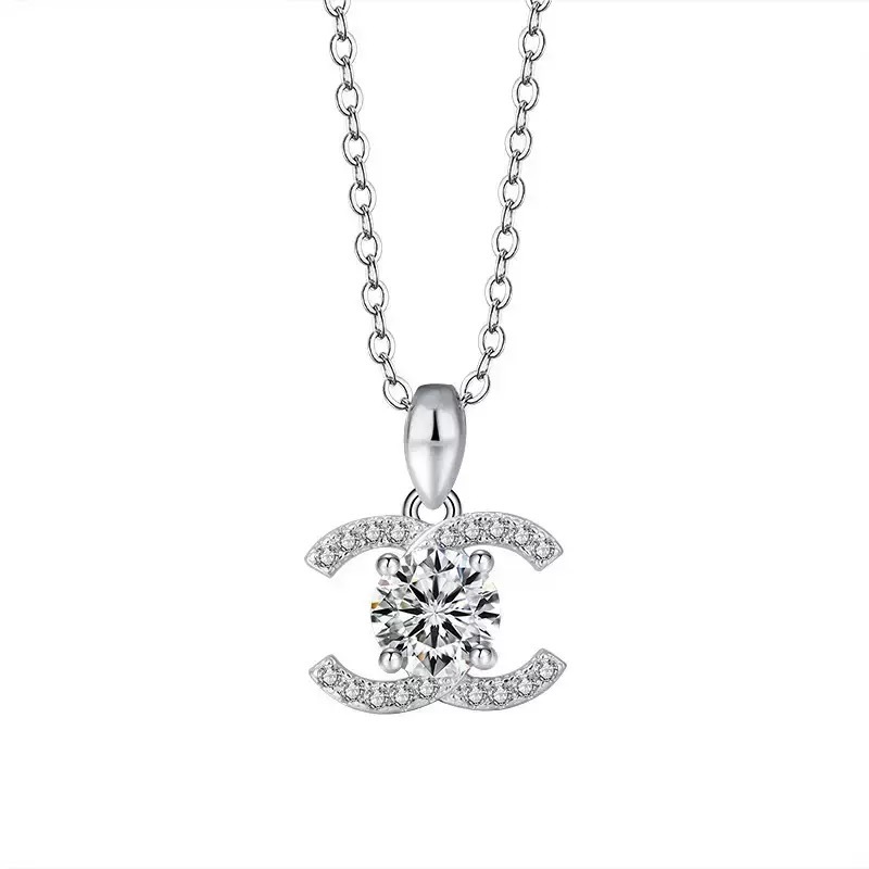 Heart Moissanite Necklace for Women, 1.3 ct D Color VVS1 Clarity 925 Sterling Silver Moissanite Pendant Necklace Anniversary Birthday Gifts for Mom Wife Girlfriend Jewelry Gifts chanel necklace