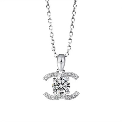 Heart Moissanite Necklace for Women, 1.3 ct D Color VVS1 Clarity 925 Sterling Silver Moissanite Pendant Necklace Anniversary Birthday Gifts for Mom Wife Girlfriend Jewelry Gifts chanel necklace