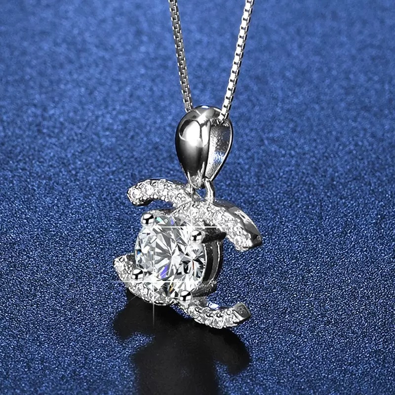 Heart Moissanite Necklace for Women, 1.3 ct D Color VVS1 Clarity 925 Sterling Silver Moissanite Pendant Necklace Anniversary Birthday Gifts for Mom Wife Girlfriend Jewelry Gifts chanel necklace