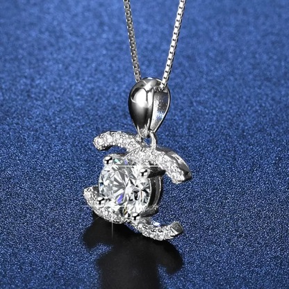 Heart Moissanite Necklace for Women, 1.3 ct D Color VVS1 Clarity 925 Sterling Silver Moissanite Pendant Necklace Anniversary Birthday Gifts for Mom Wife Girlfriend Jewelry Gifts chanel necklace