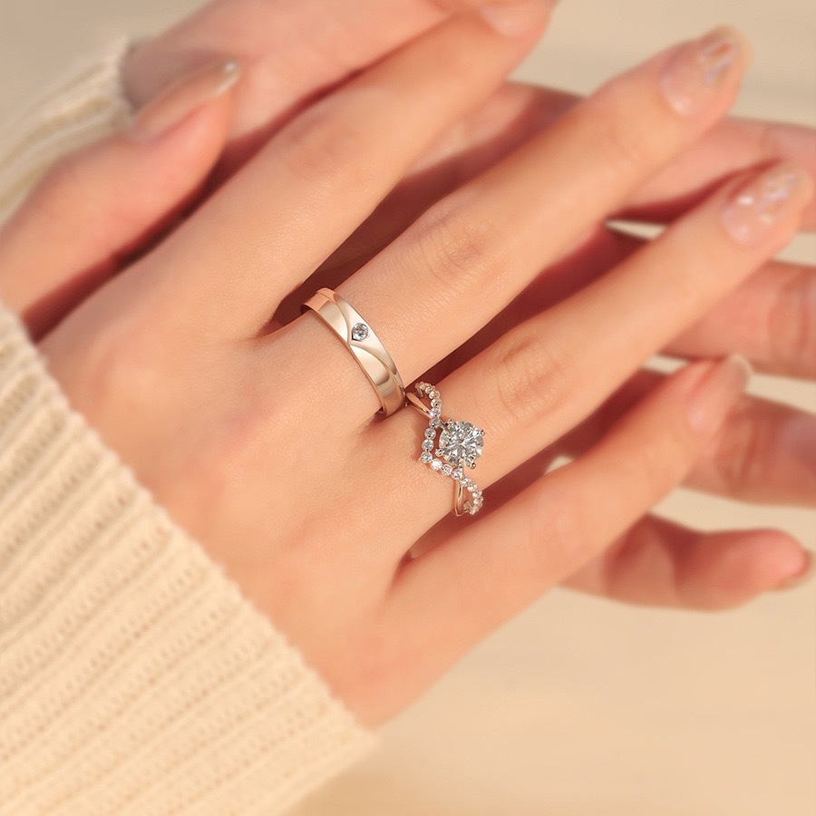 Wedding Ring Sets for Him and Her AAAAA Cz Promise Rings for Couples Women Mens Band Pear Shape 1 carat