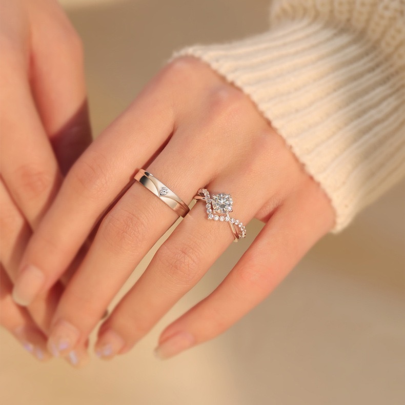 Wedding Ring Sets for Him and Her AAAAA Cz Promise Rings for Couples Women Mens Band Pear Shape 1 carat