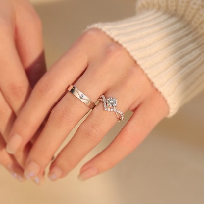 Wedding Ring Sets for Him and Her AAAAA Cz Promise Rings for Couples Women Mens Band Pear Shape 1 carat