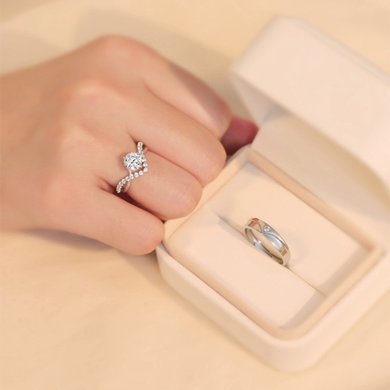 Wedding Ring Sets for Him and Her AAAAA Cz Promise Rings for Couples Women Mens Band Pear Shape 1 carat