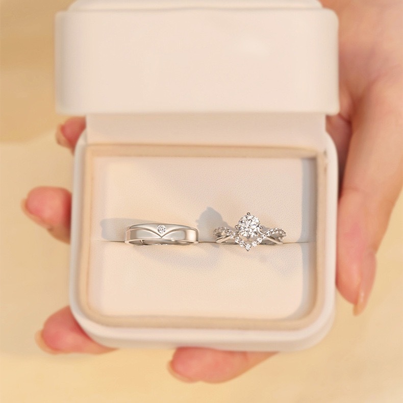 Wedding Ring Sets for Him and Her AAAAA Cz Promise Rings for Couples Women Mens Band Pear Shape 1 carat