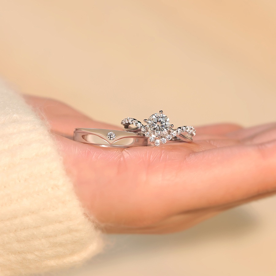 Wedding Ring Sets for Him and Her AAAAA Cz Promise Rings for Couples Women Mens Band Pear Shape 1 carat