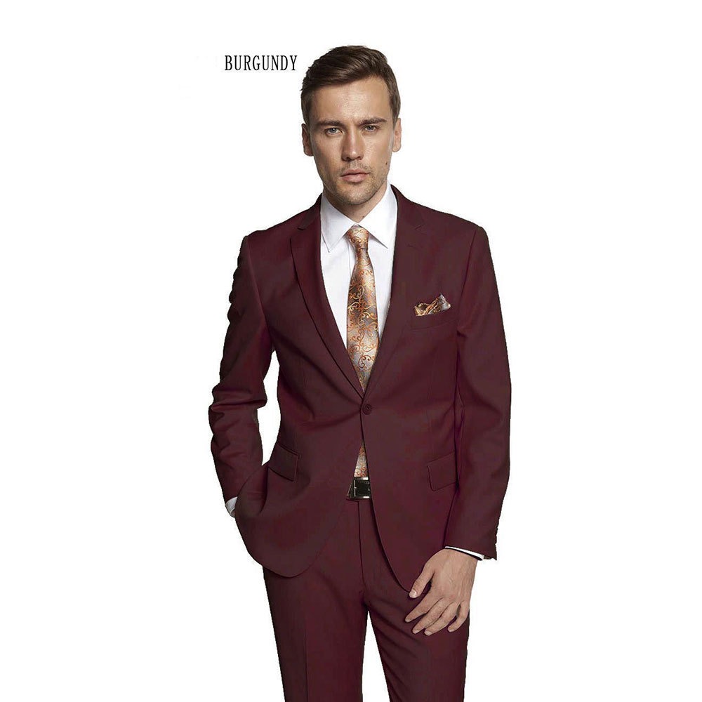 Mens Suits Regular Fit 2 Piece Suit for Men Wedding Prom Business Formal Suit