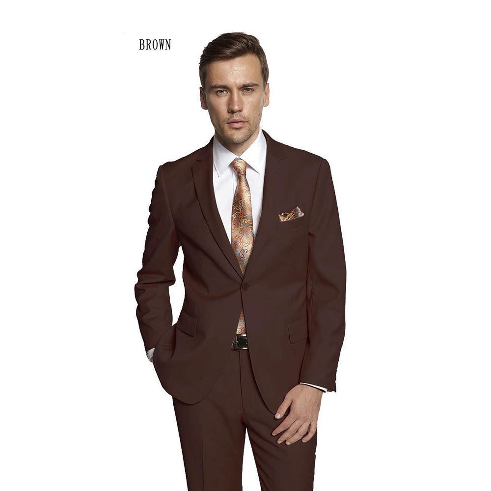 Mens Suits Regular Fit 2 Piece Suit for Men Wedding Prom Business Formal Suit