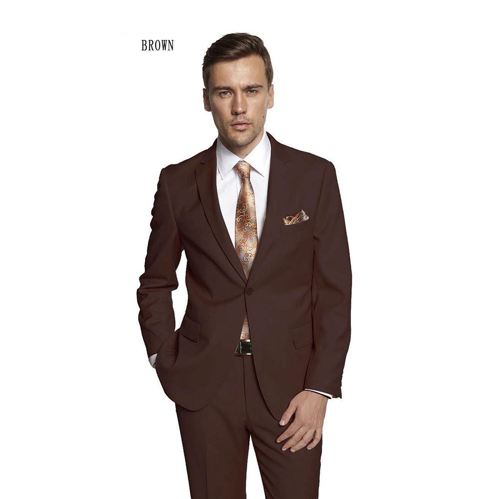 Mens Suits Regular Fit 2 Piece Suit for Men Wedding Prom Business Formal Suit