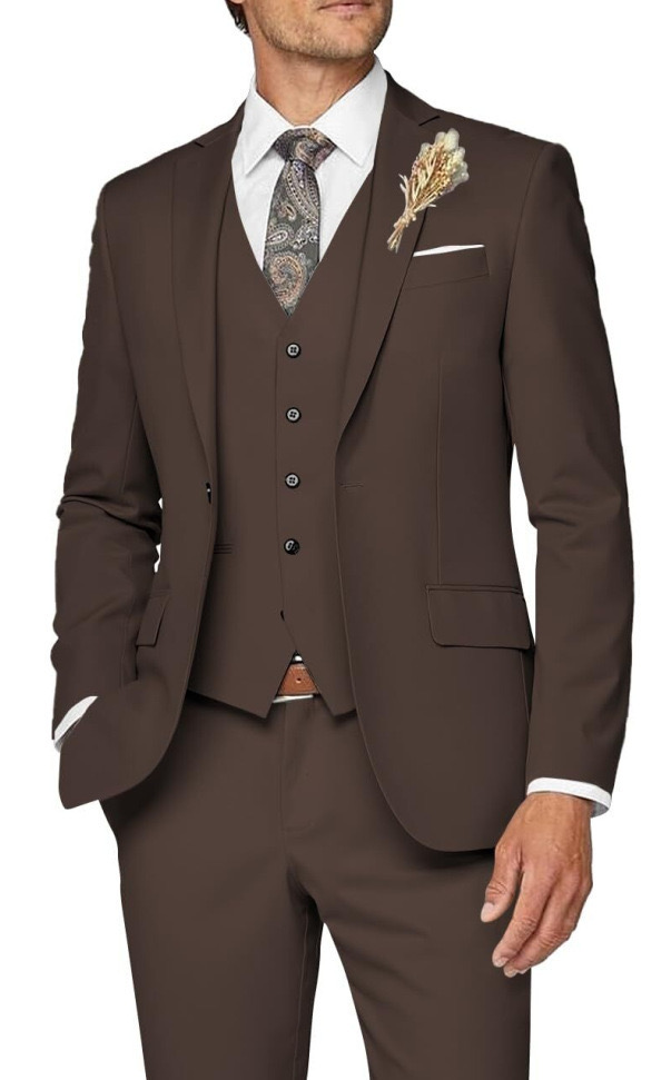 Mens Suit 3 Piece Slim Fit Suit for Men Formal Business Suit Wedding Groom Prom Tuxedo Dinner Party