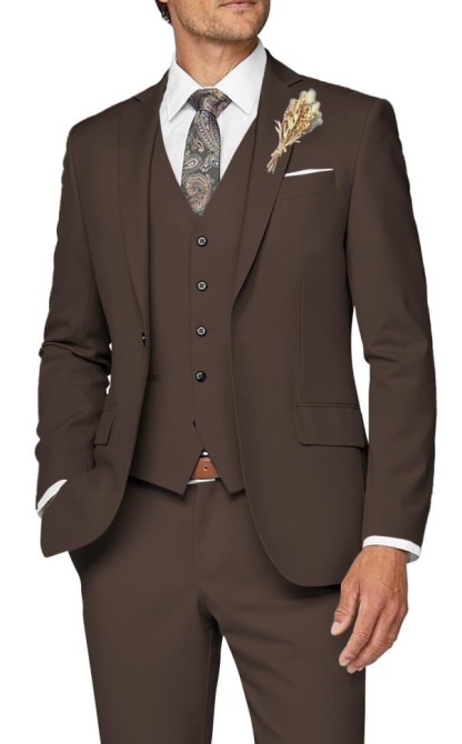 Mens Suit 3 Piece Slim Fit Suit for Men Formal Business Suit Wedding Groom Prom Tuxedo Dinner Party