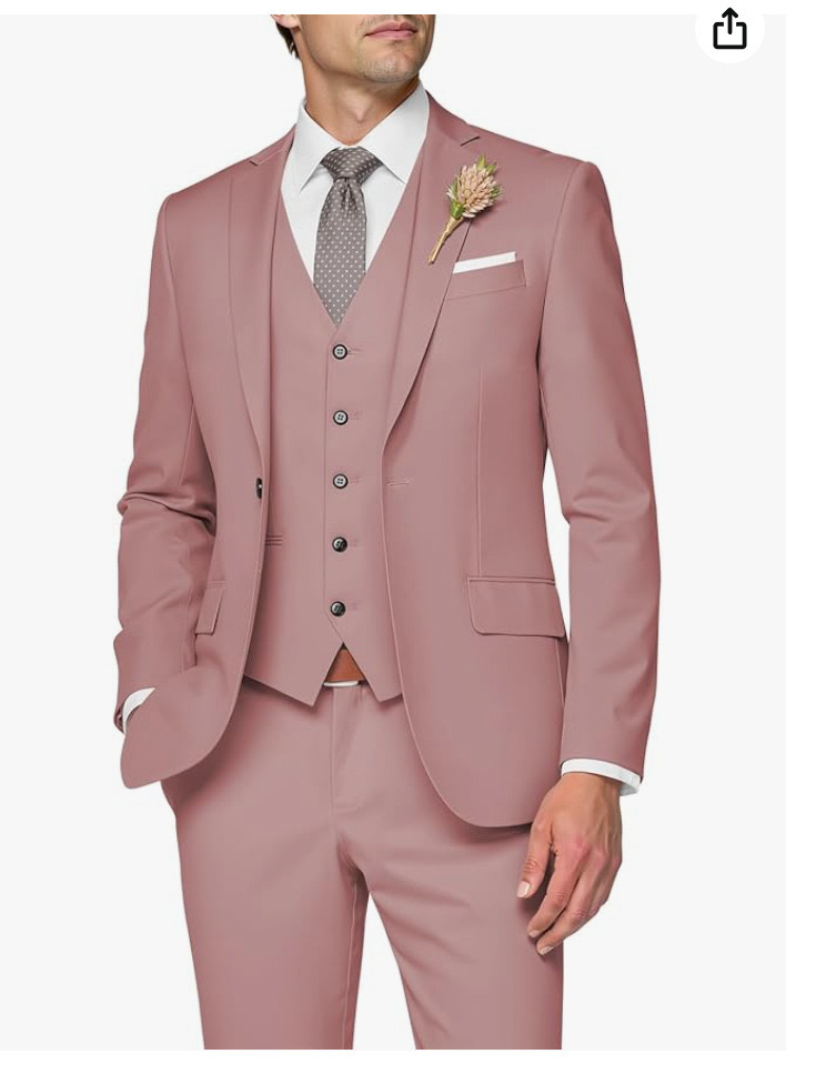 Mens Suit 3 Piece Slim Fit Suit for Men Formal Business Suit Wedding Groom Prom Tuxedo Dinner Party