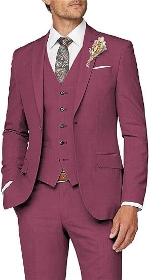 Mens Suit 3 Piece Slim Fit Suit for Men Formal Business Suit Wedding Groom Prom Tuxedo Dinner Party