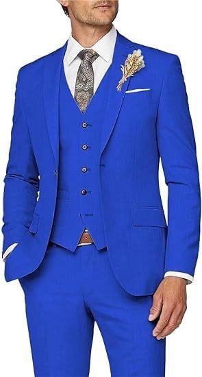 Mens Suit 3 Piece Slim Fit Suit for Men Formal Business Suit Wedding Groom Prom Tuxedo Dinner Party