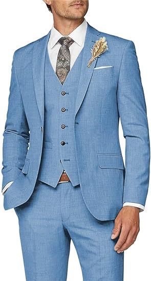 Mens Suit 3 Piece Slim Fit Suit for Men Formal Business Suit Wedding Groom Prom Tuxedo Dinner Party