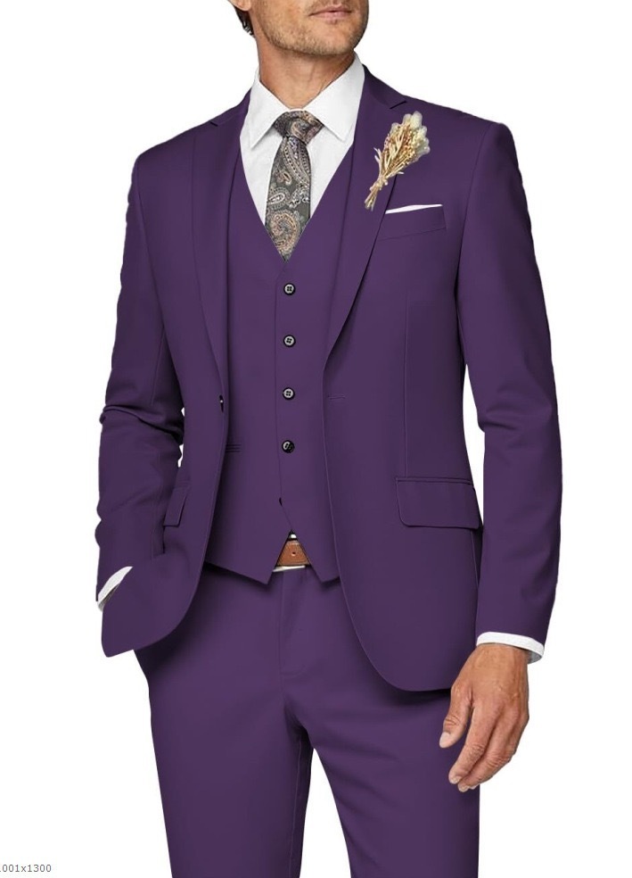 Mens Suit 3 Piece Slim Fit Suit for Men Formal Business Suit Wedding Groom Prom Tuxedo Dinner Party