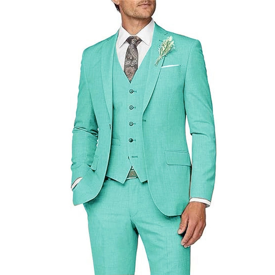 Mens Suit 3 Piece Slim Fit Suit for Men Formal Business Suit Wedding Groom Prom Tuxedo Dinner Party