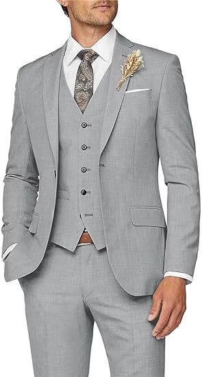 Mens Suit 3 Piece Slim Fit Suit for Men Formal Business Suit Wedding Groom Prom Tuxedo Dinner Party