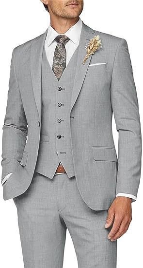 Mens Suit 3 Piece Slim Fit Suit for Men Formal Business Suit Wedding Groom Prom Tuxedo Dinner Party