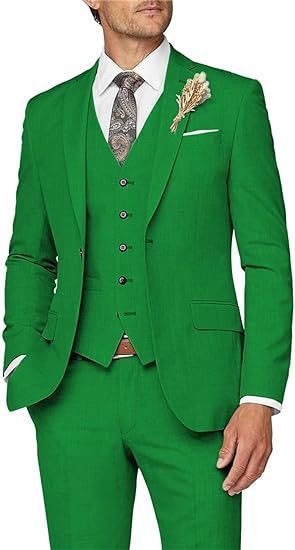 Mens Suit 3 Piece Slim Fit Suit for Men Formal Business Suit Wedding Groom Prom Tuxedo Dinner Party