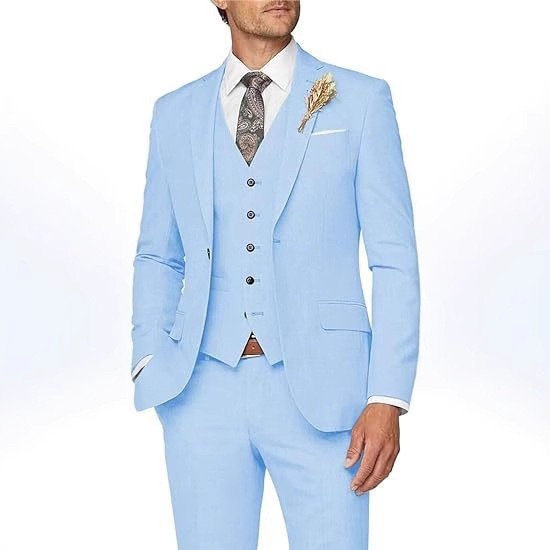 Mens Suit 3 Piece Slim Fit Suit for Men Formal Business Suit Wedding Groom Prom Tuxedo Dinner Party