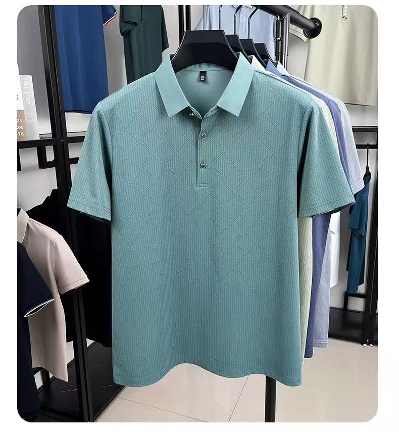100% pure cotton brand short sleeve summer high-end men's exquisite letter embroidery polo shirt business casual golf Tshirt top