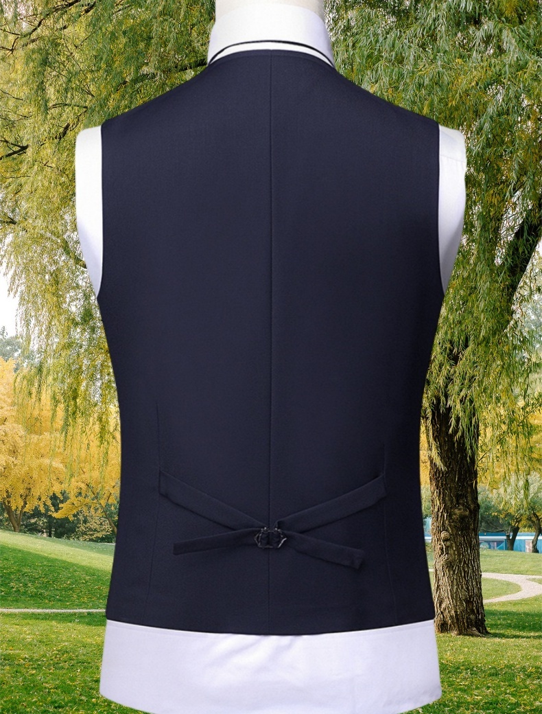 Fashion Single Breasted Suit Vests for Men Grey Black Navy blue High-end Male Waistcoat Slim Fit Formal Business Casual Vest