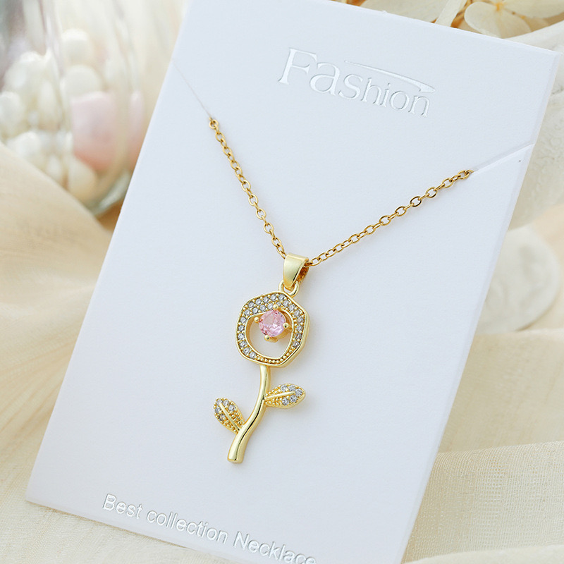 Crystal Necklace - Gold Plated Heart Encased Birthstone Pendant, Jewelry for Women Lightweight, Easy - Wear Fashion Minimalist Design Accesory Packed