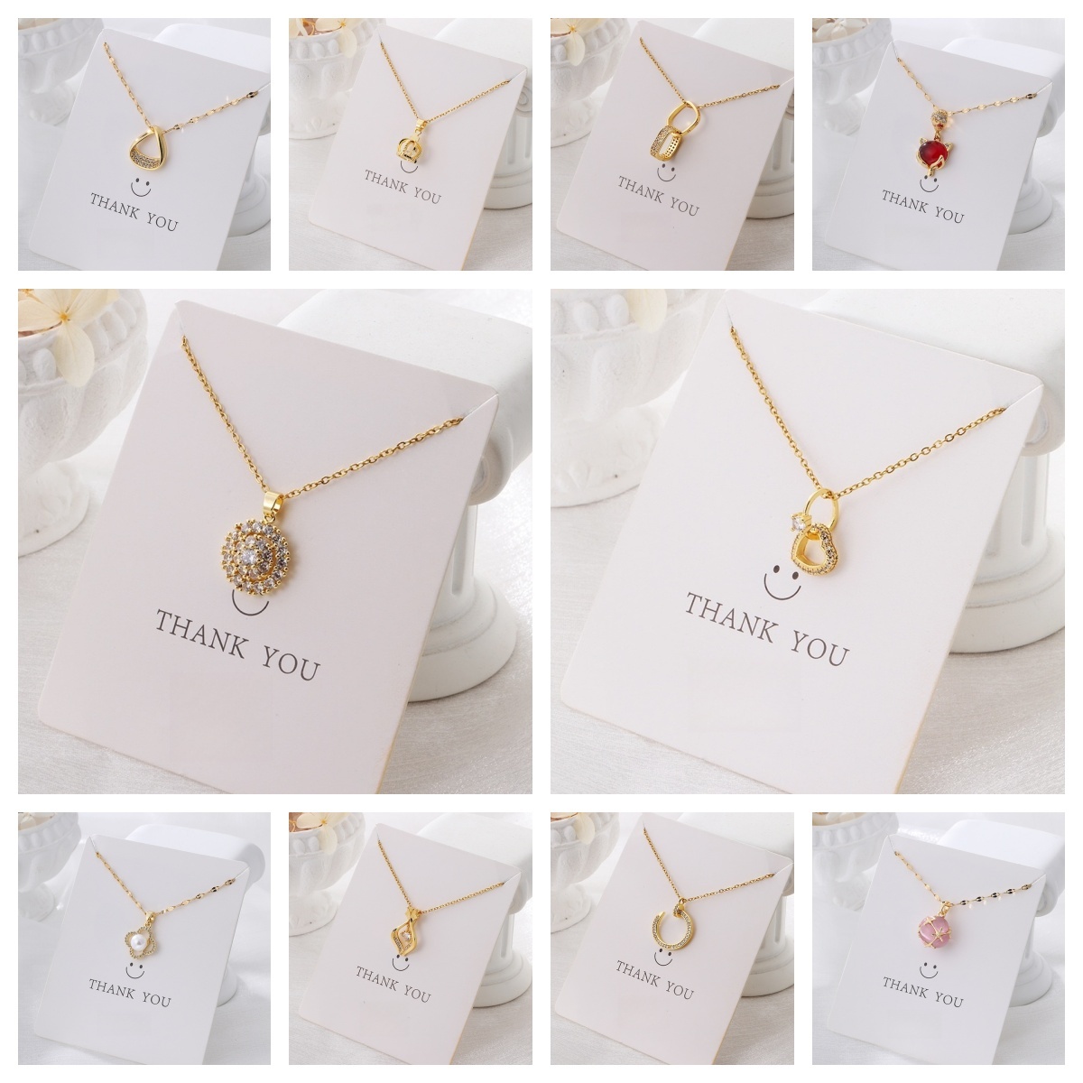 Abstract Heart Necklace for Women Sterling 14k Gold-Plated with Mother