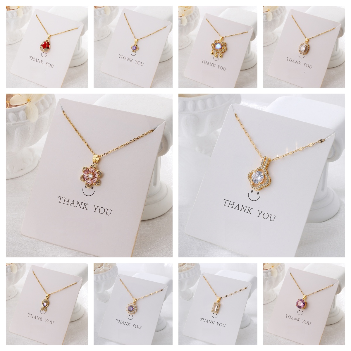 Pendant Necklace for Women, Fashion Jewelry, 14k Gold-Plated