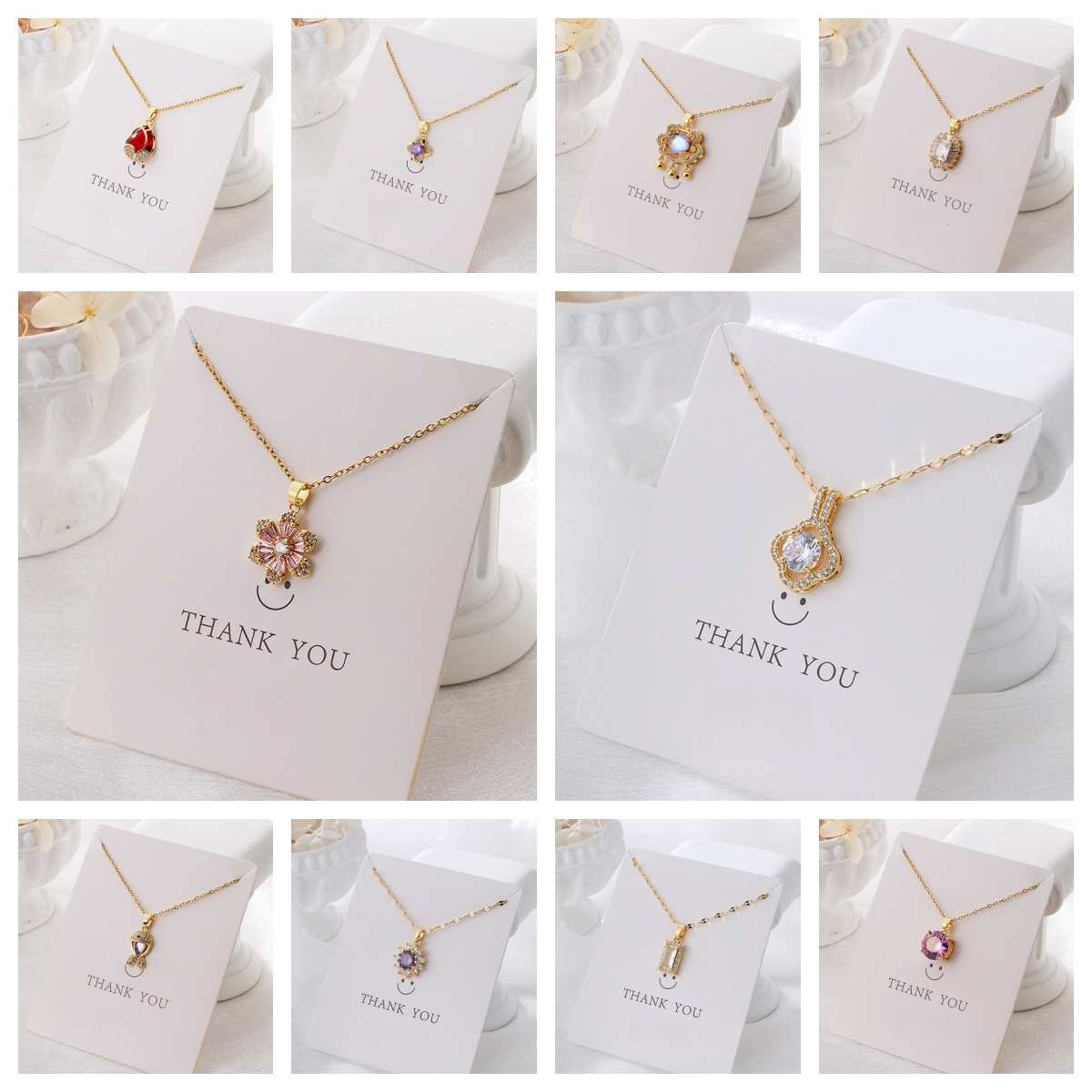 Pendant Necklace for Women, Fashion Jewelry, 14k Gold-Plated