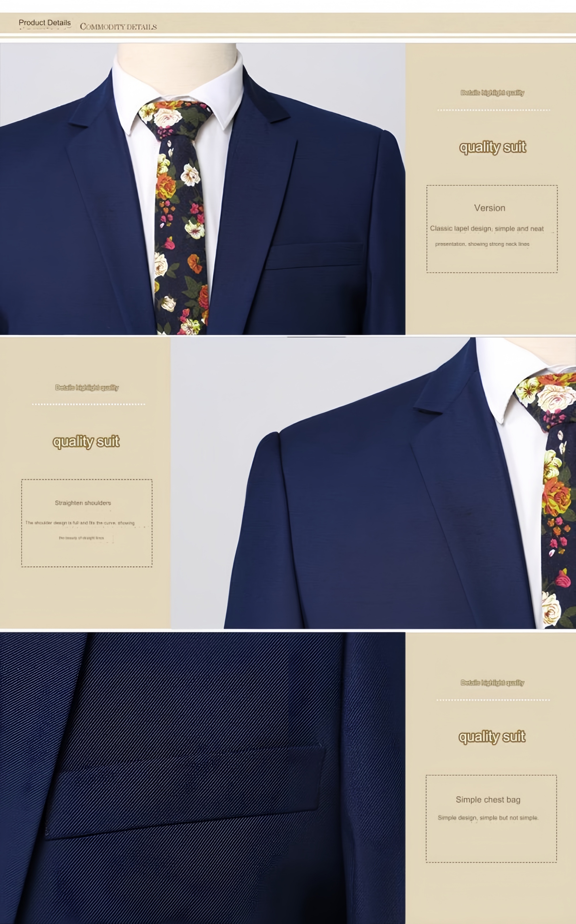 High Quality Men's Wedding Suits 3-piece set