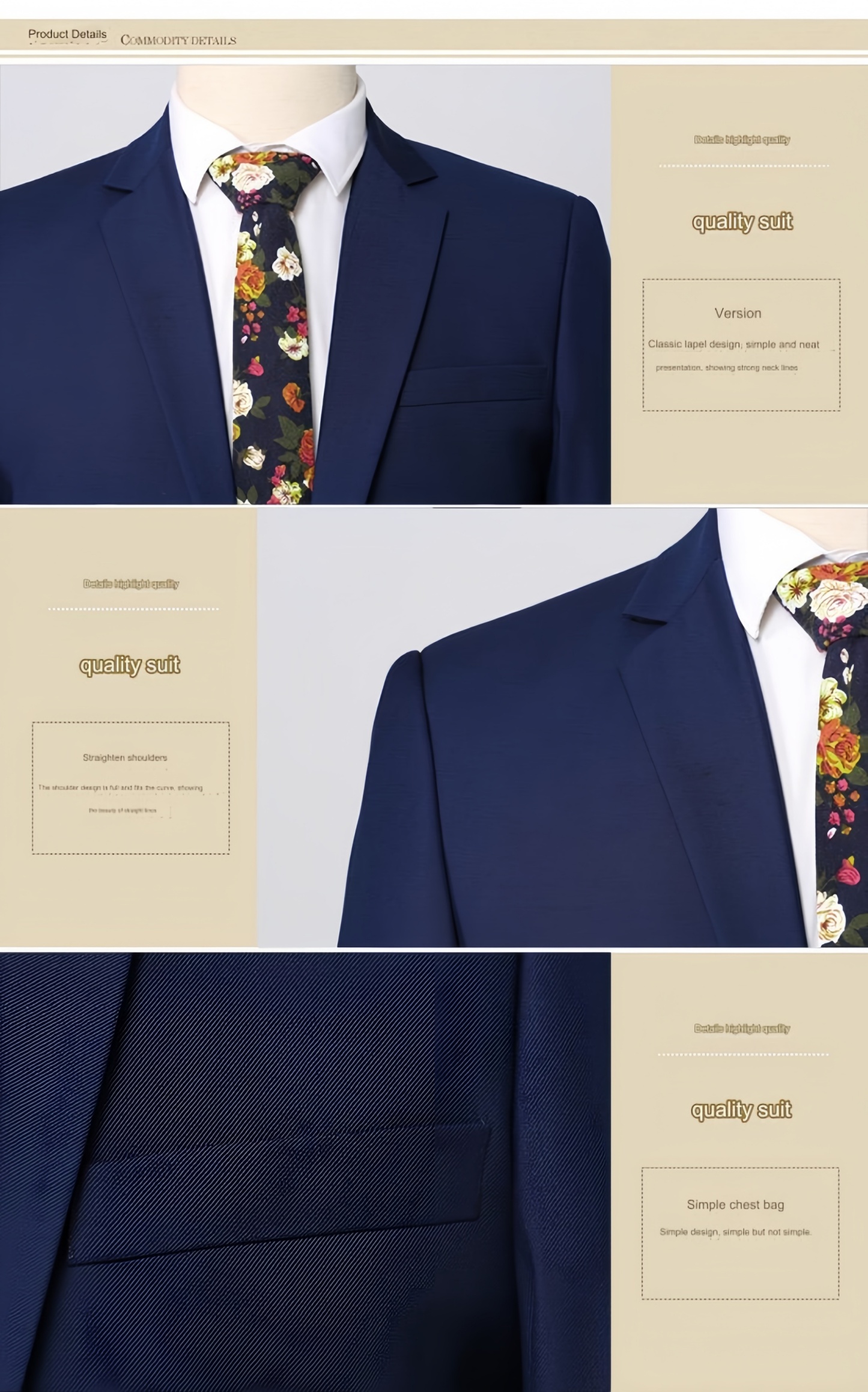 High Quality Men's Wedding Suits 3-piece set