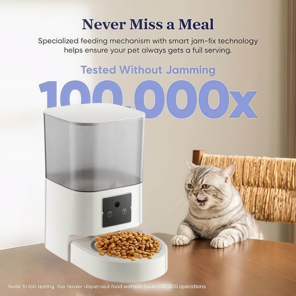 Smart WiFi Pet Feeder with Camera – Feed Pets Remotely, 2-Way Audio, Night Vision | 6.5L Freshness Tech | Works Offline, Certified Safe (FCC/UL)