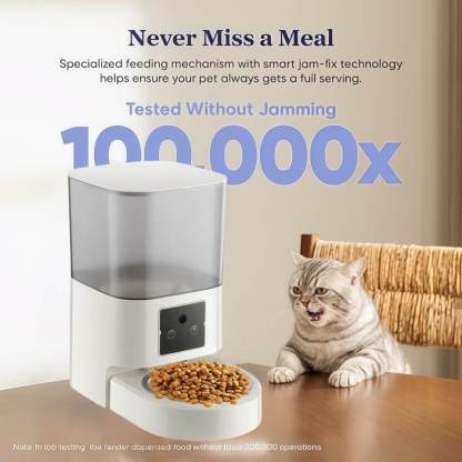 Smart WiFi Pet Feeder with Camera – Feed Pets Remotely, 2-Way Audio, Night Vision | 6.5L Freshness Tech | Works Offline, Certified Safe (FCC/UL)