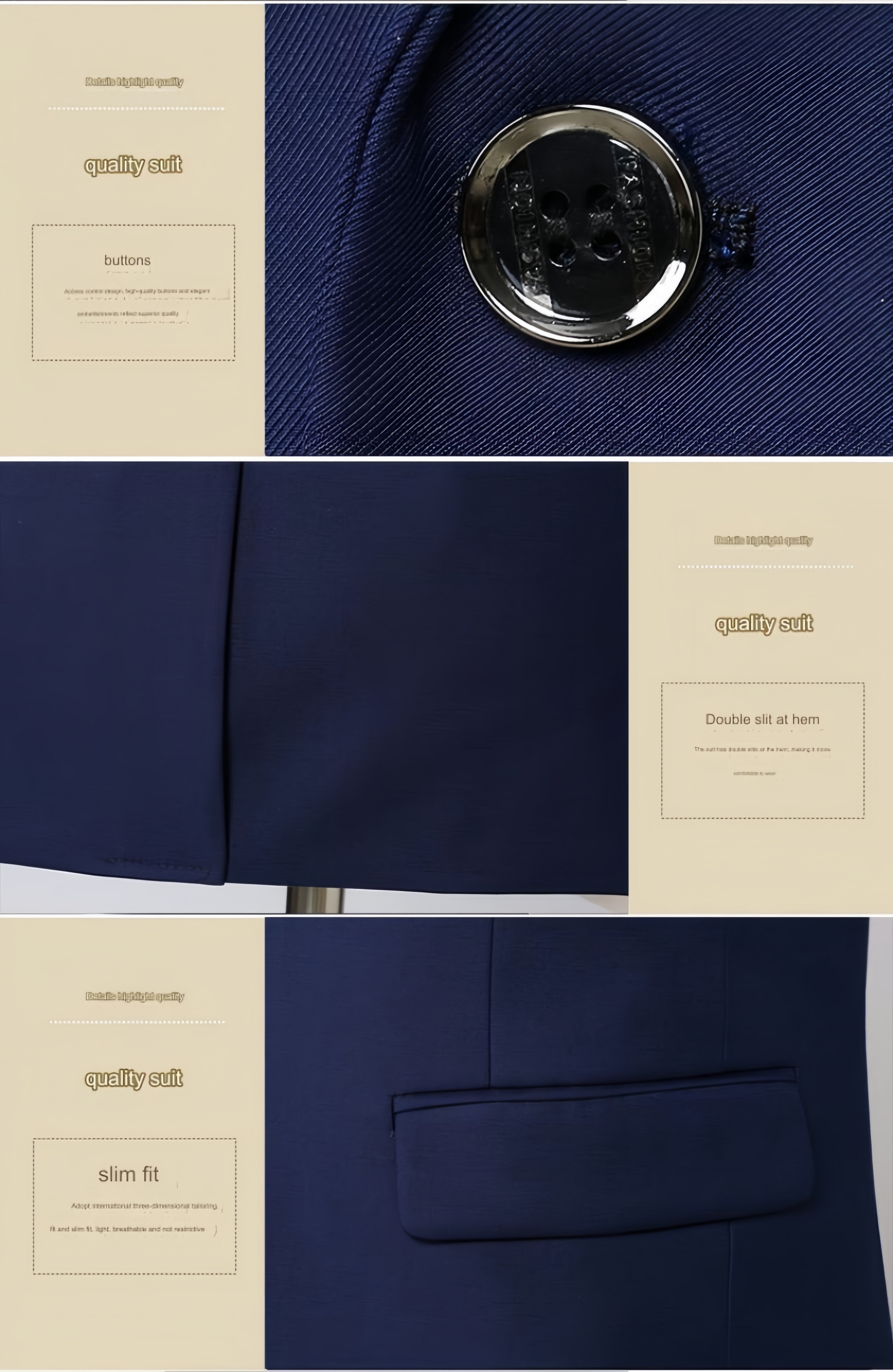 High Quality Men's Wedding Suits 3-piece set