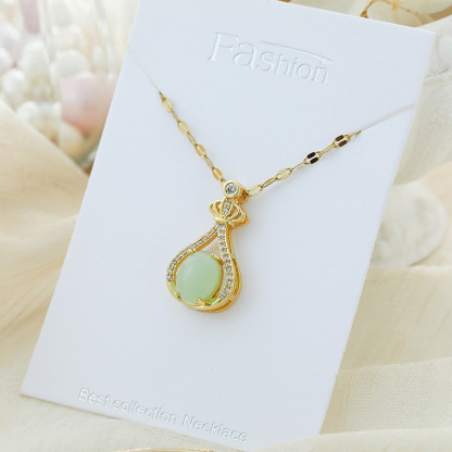 Women's Gifts Upgraded Tears of Love Necklace for Women 14K Gold Plated Tears of Love Pendant Necklace Simple Diamond Gold Necklaces Faith Tears of LoveJewelry First Communion Necklace