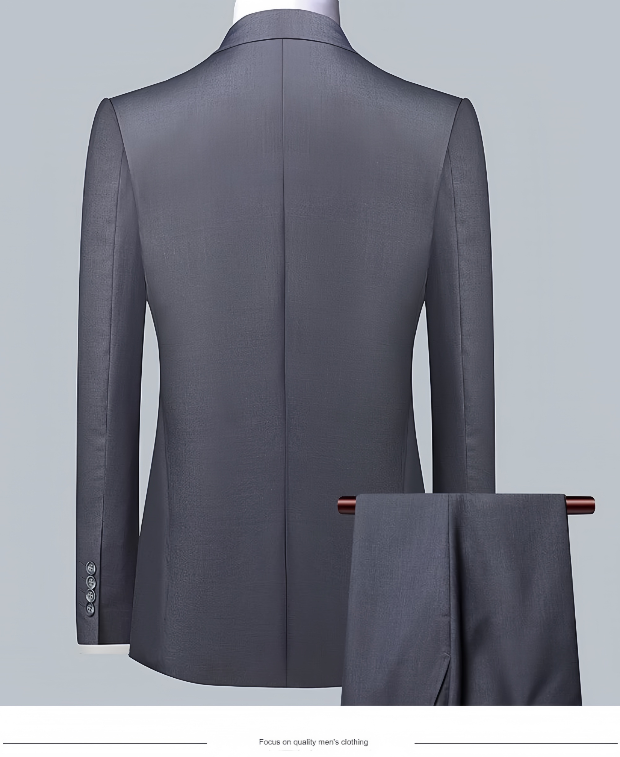 Men Suit 3 Pieces Slim Fit, 2 Buttons Groomsmen Business Jacket Vest Pant Prom Tuxedo with Tie