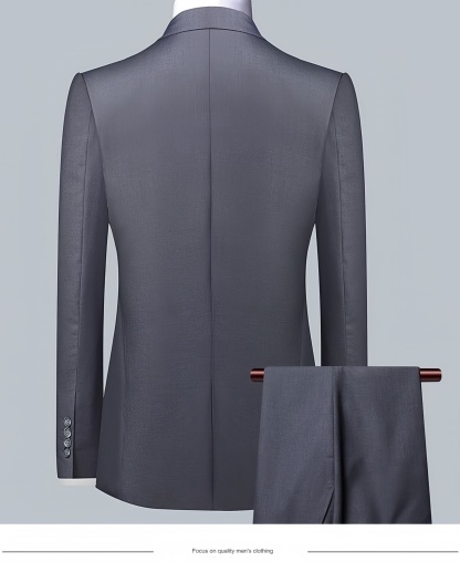 Men Suit 3 Pieces Slim Fit, 2 Buttons Groomsmen Business Jacket Vest Pant Prom Tuxedo with Tie