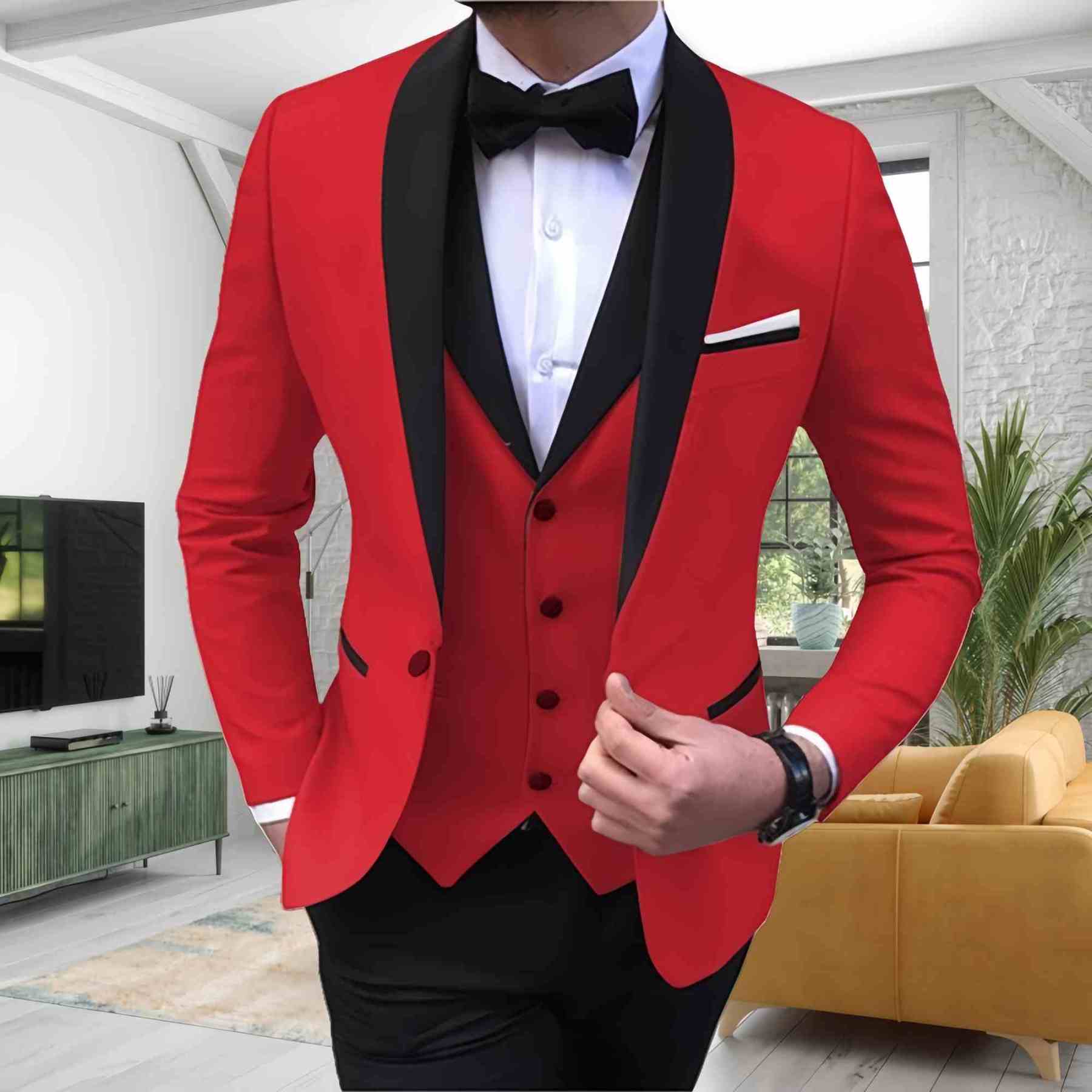 Men's wedding suit four piece suit