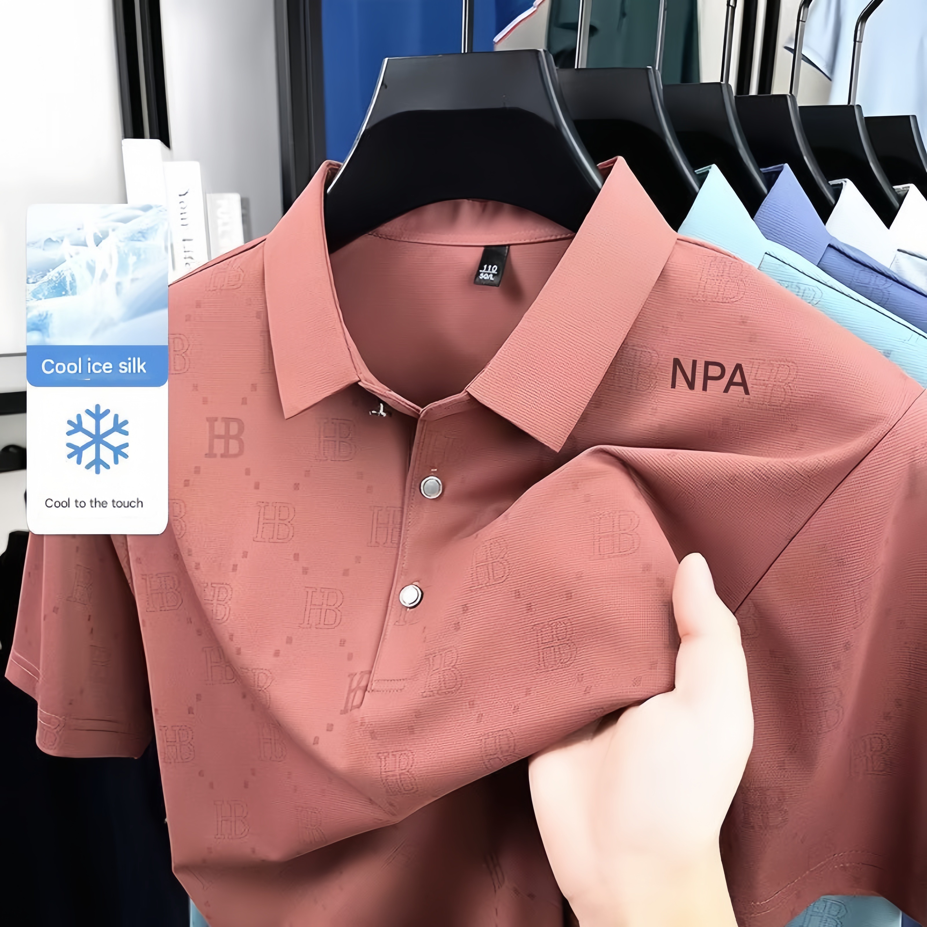 100% pure cotton brand short sleeve summer high-end men's exquisite letter embroidery polo shirt business casual golf Tshirt top