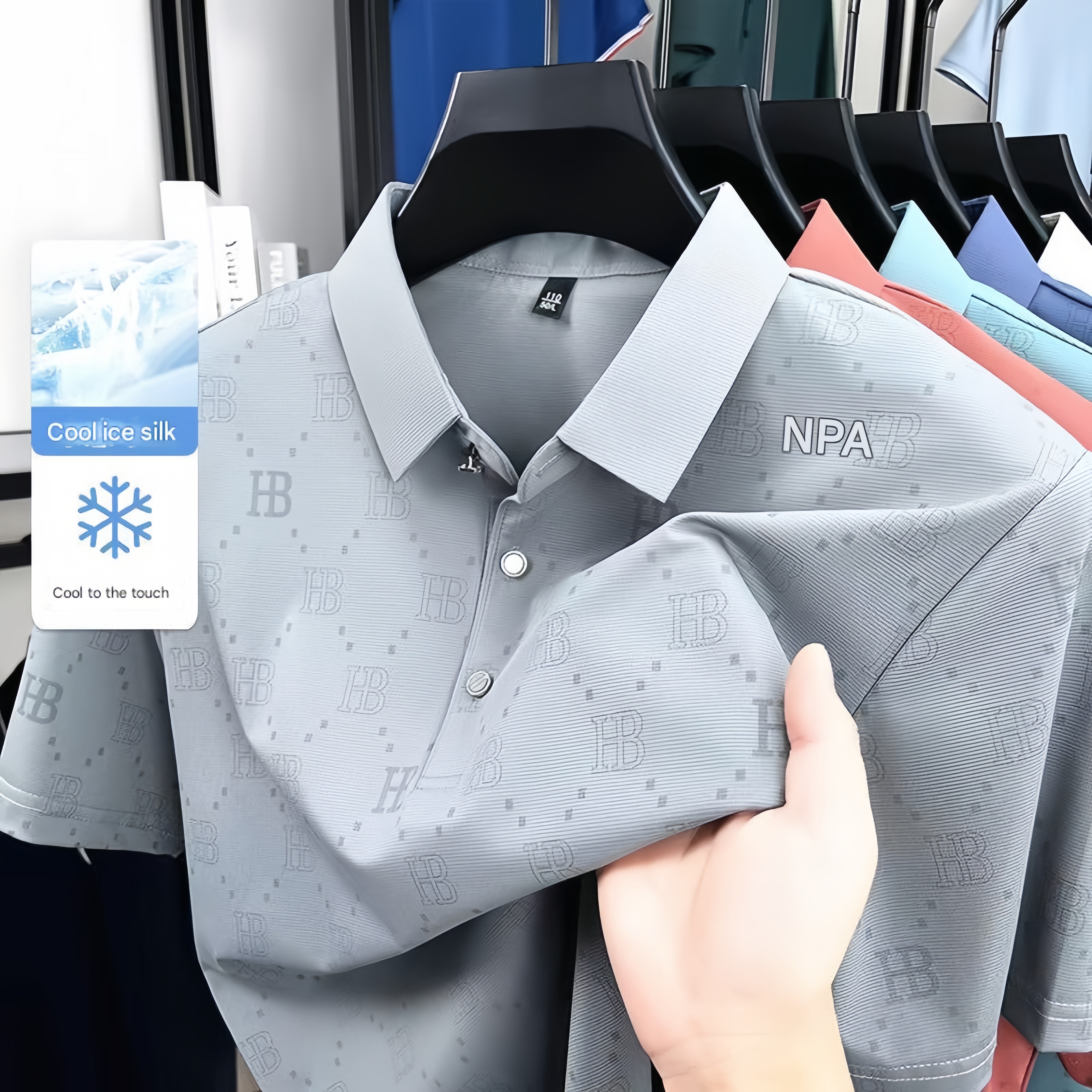 100% pure cotton brand short sleeve summer high-end men's exquisite letter embroidery polo shirt business casual golf Tshirt top