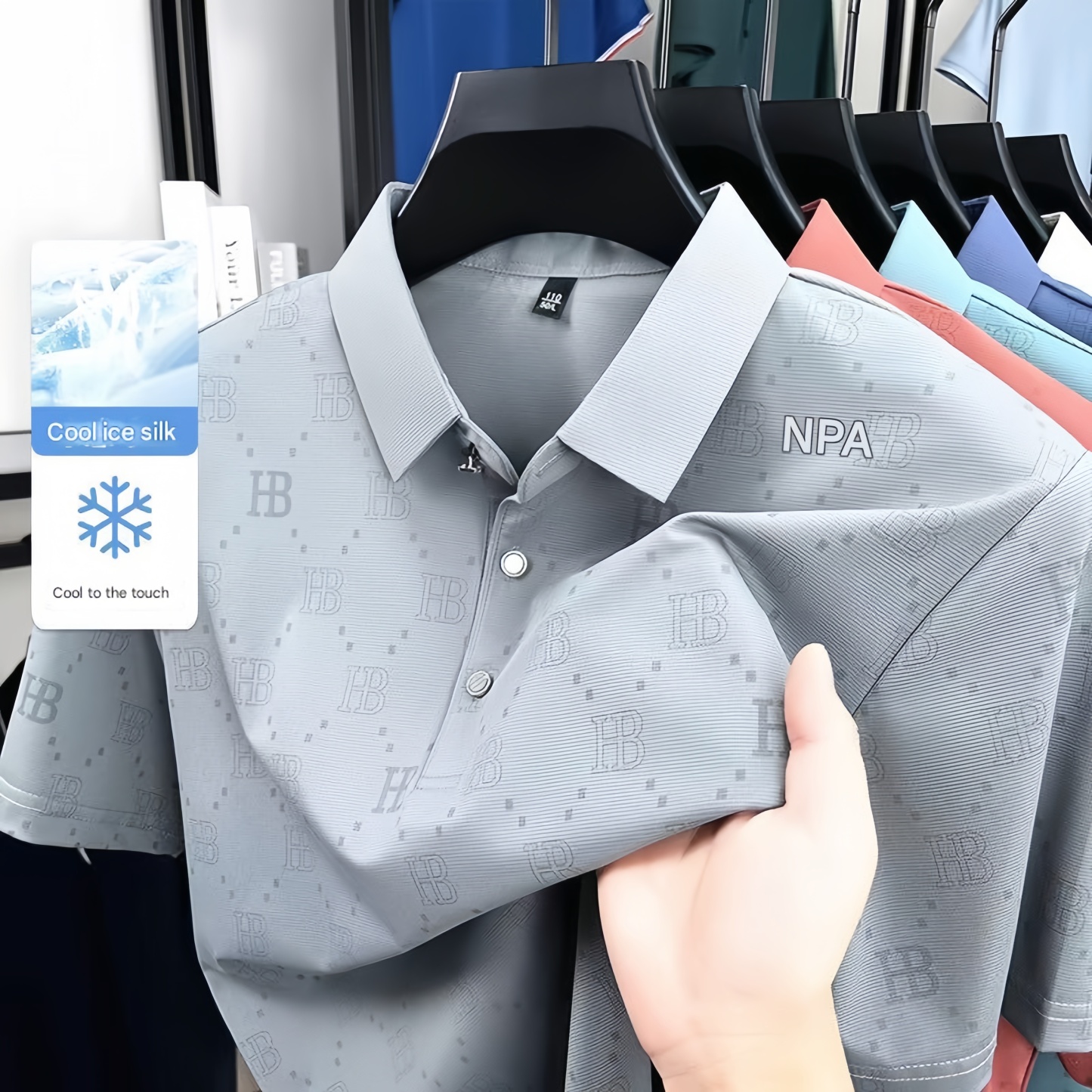 100% pure cotton brand short sleeve summer high-end men's exquisite letter embroidery polo shirt business casual golf Tshirt top