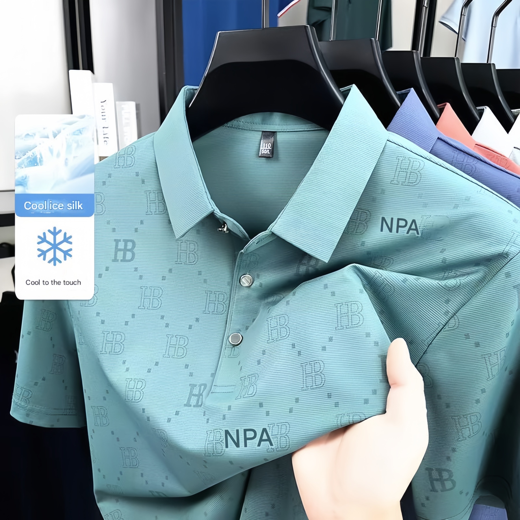 100% pure cotton brand short sleeve summer high-end men's exquisite letter embroidery polo shirt business casual golf Tshirt top