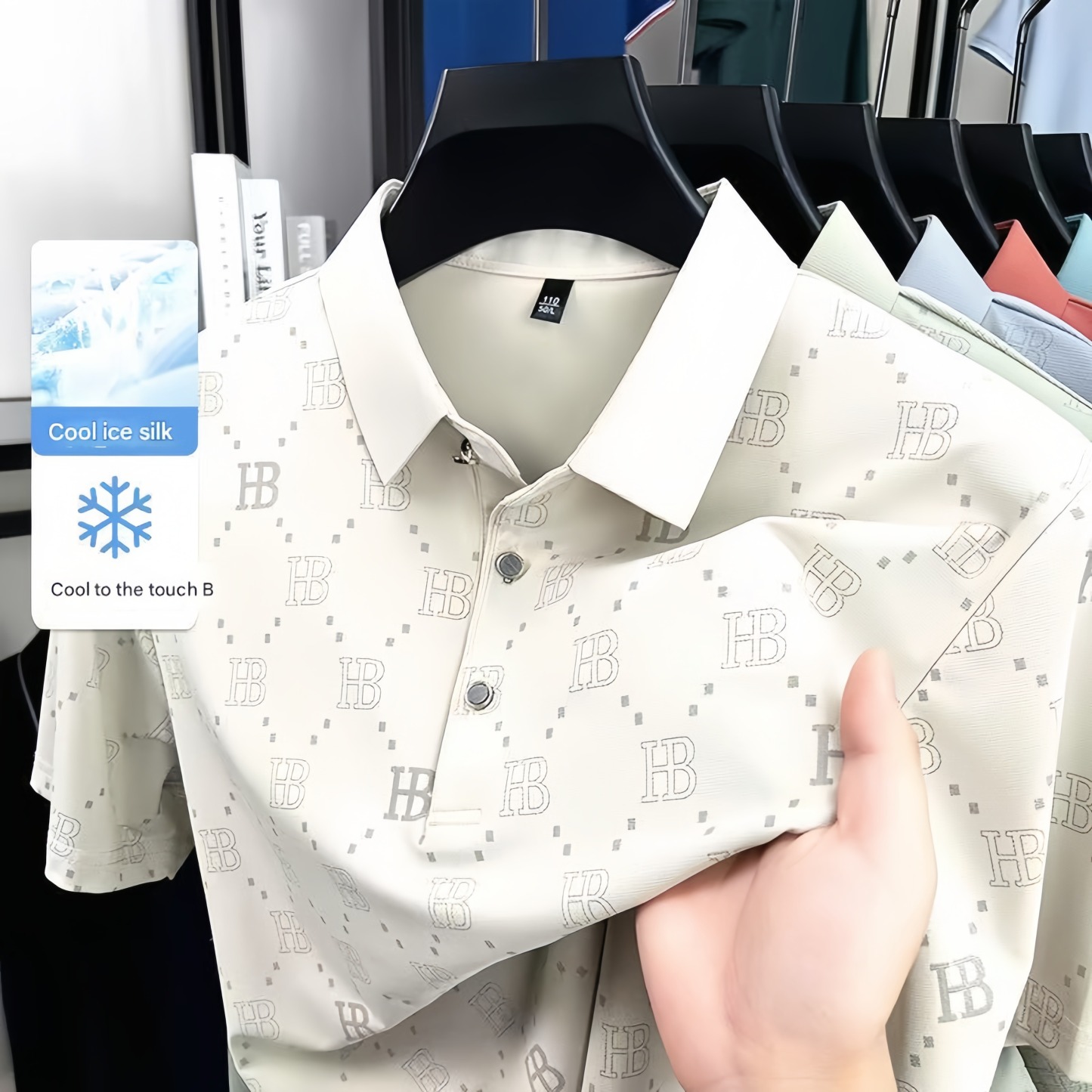 100% pure cotton brand short sleeve summer high-end men's exquisite letter embroidery polo shirt business casual golf Tshirt top