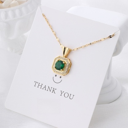 Crystal Chain Necklace for Women Trendy, Imitation Diamond Pendant, Statement Cubic Zirconia Boho Jewelry Set, 14K Gold/Rose Gold/Silver Birthstone Necklace