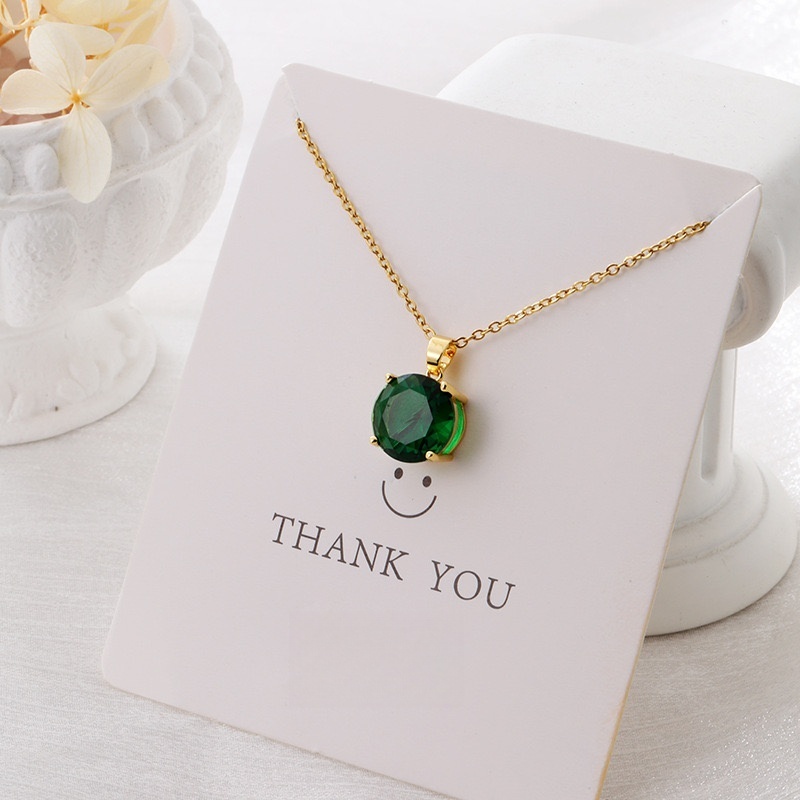 Crystal Chain Necklace for Women Trendy, Imitation Diamond Pendant, Statement Cubic Zirconia Boho Jewelry Set, 14K Gold/Rose Gold/Silver Birthstone Necklace