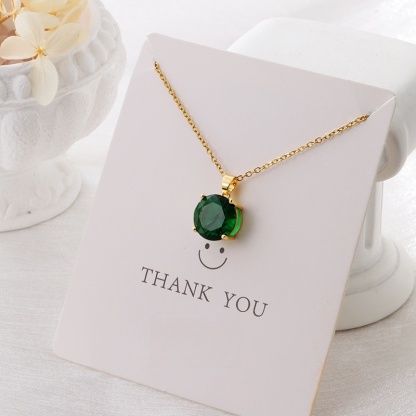 Crystal Chain Necklace for Women Trendy, Imitation Diamond Pendant, Statement Cubic Zirconia Boho Jewelry Set, 14K Gold/Rose Gold/Silver Birthstone Necklace