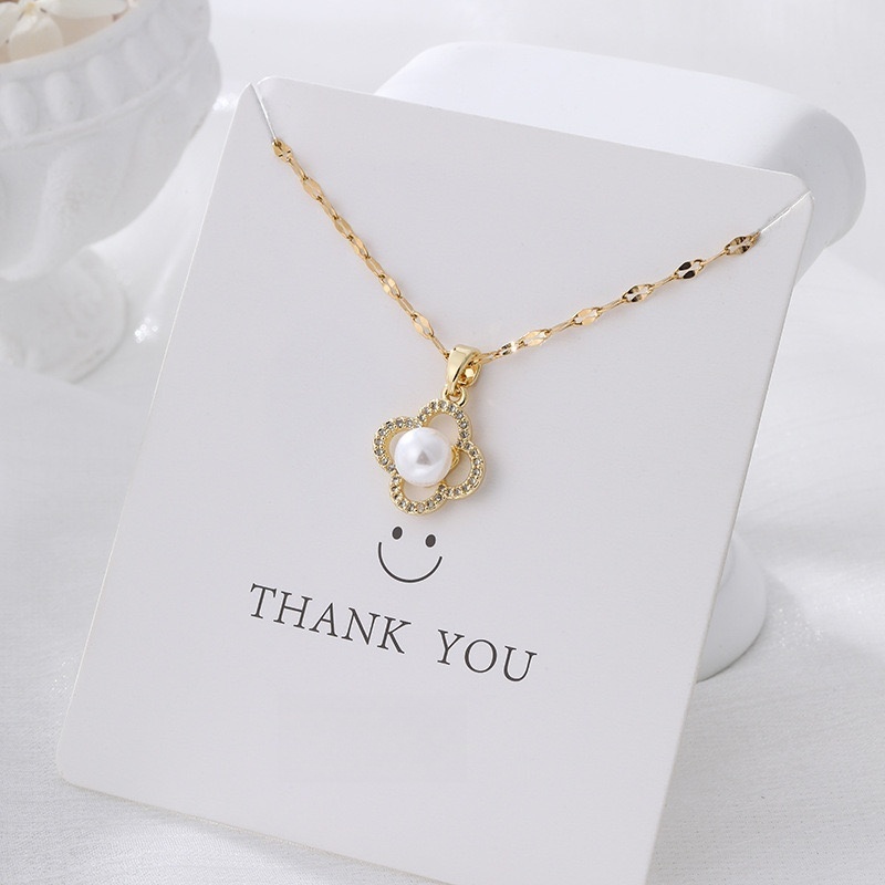 Abstract Heart Necklace for Women Sterling 14k Gold-Plated with Mother of Pearl - Gold Plated Dainty Necklace Gift for Her
