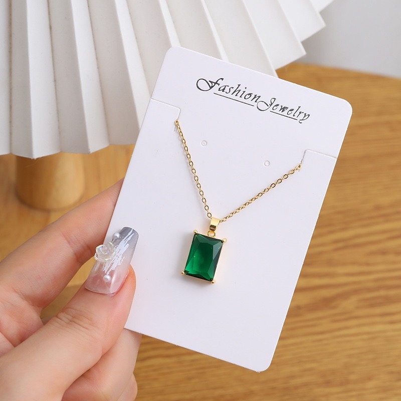 Crystal Chain Necklace for Women Trendy, Imitation Diamond Pendant, Statement Cubic Zirconia Boho Jewelry Set, 14K Gold/Rose Gold/Silver Birthstone Necklace